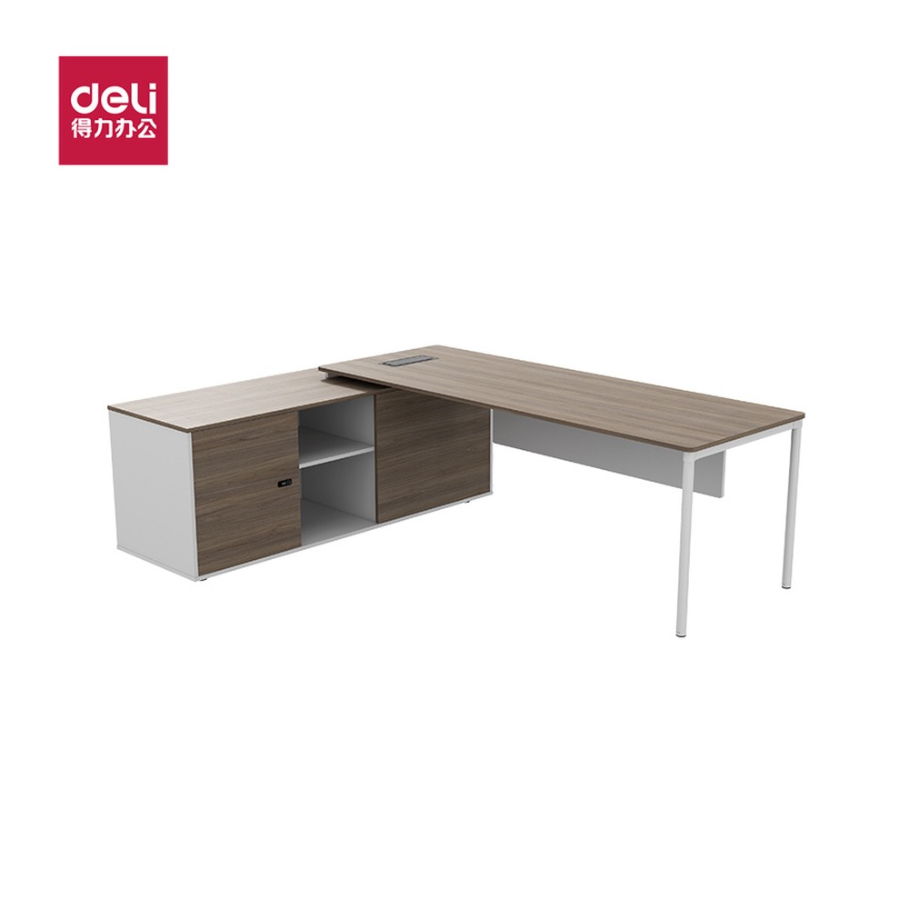 DELI/得力 主管桌(个 MDFT1818L 颜色:瓦褐白脚；尺寸:750mm；笔芯规格:750mm 单位:个
