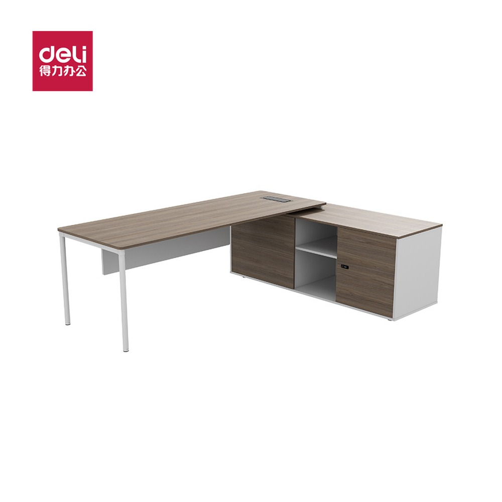 DELI/得力 主管桌(个 MDFT2218R 颜色:瓦褐白脚；尺寸:750mm；笔芯规格:750mm 单位:个
