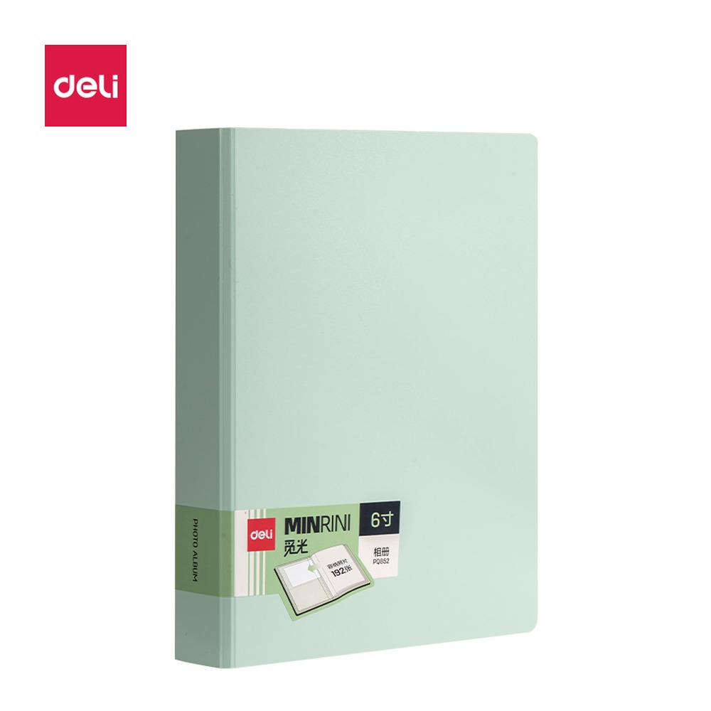 DELI/得力 6寸192入相册 PQ852 颜色:蓝色、 绿色；材质:pp；尺寸:190x247x43(mm) 单位:个