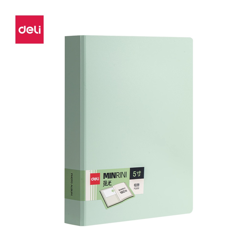 DELI/得力 5寸192入相册 PQ851 颜色:蓝色、绿色；材质:pp；尺寸:165x219x43 (mm)；结构:192入 单位:个