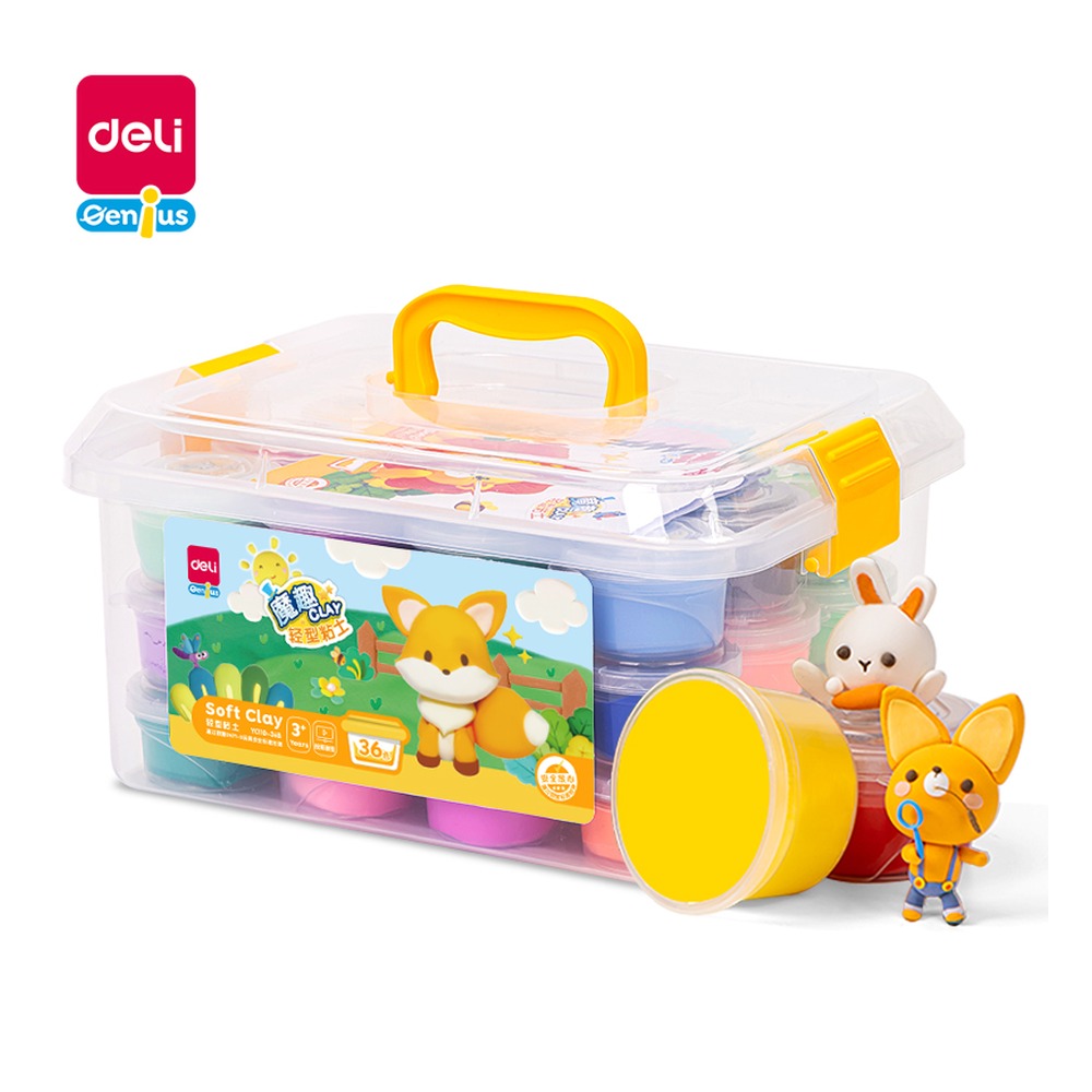 DELI/得力 天猫益智工具箱装粘土 YC110-36B 颜色:透明 单位:箱