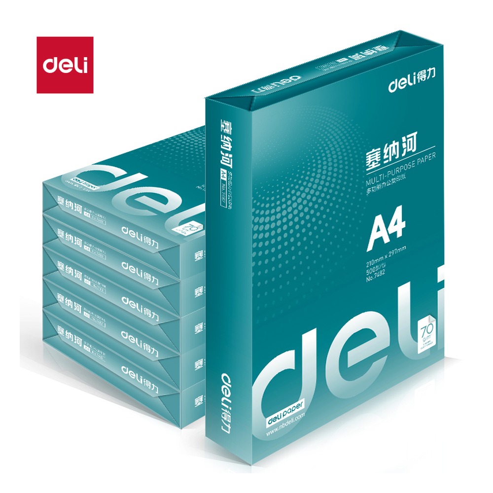 DELI/得力 塞纳河复印纸A4 ZF483 颜色:混；克重:70g；纸张规格:A4 单位:包