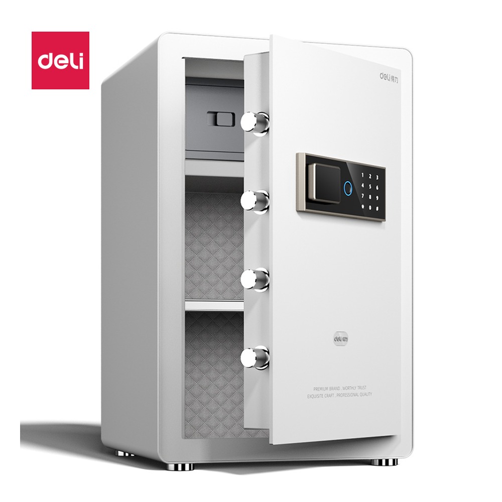 DELI/得力 指纹密码保管箱H600 AE802 颜色:白色；其他:H600 单位:台