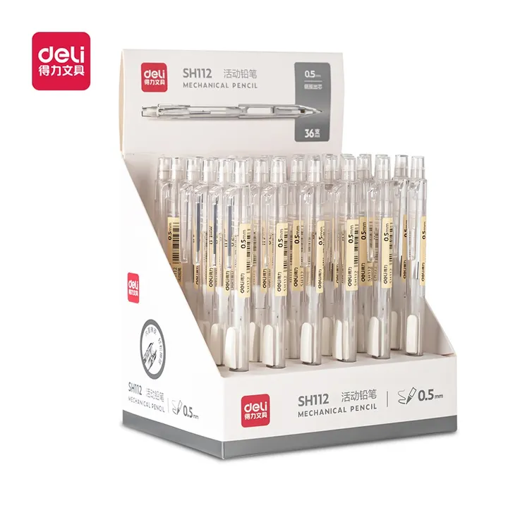 DELI/得力 侧按活动铅笔 SH112 颜色:白；尺寸:0.5mm；笔芯规格:0.5mm 单位:支