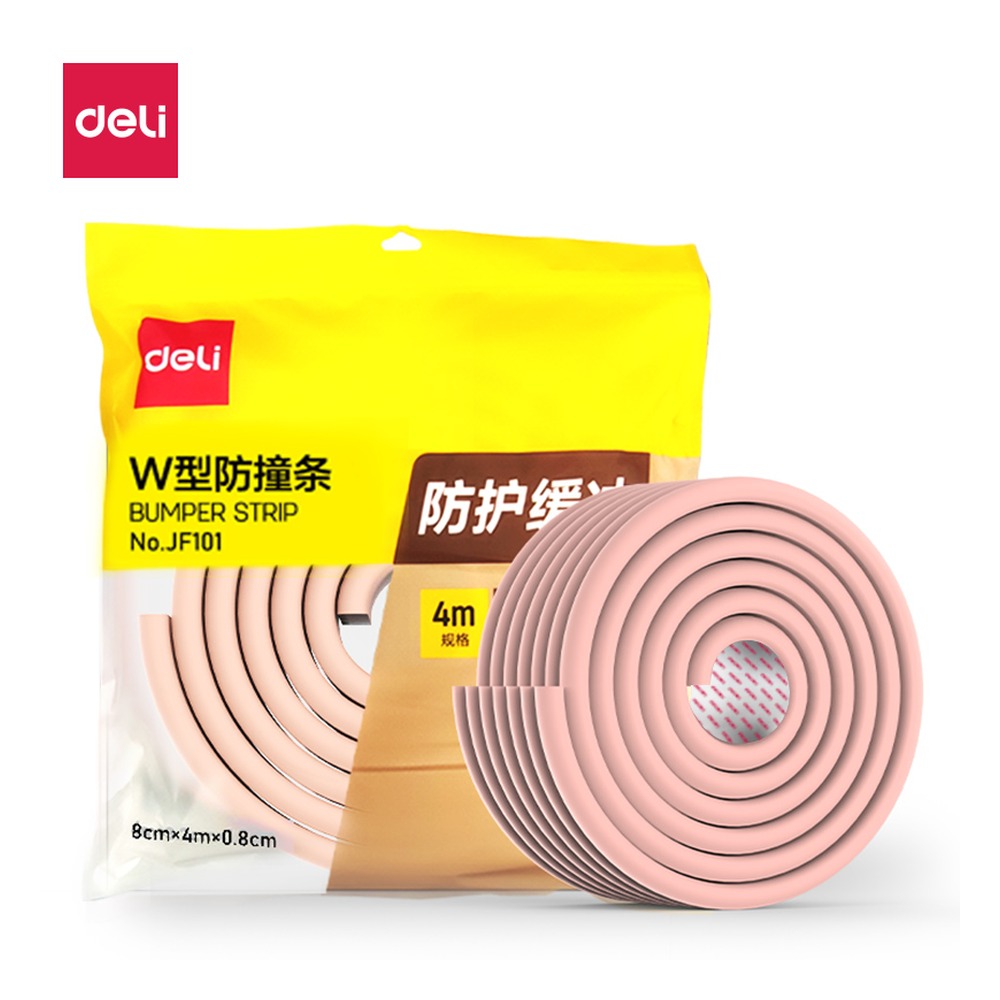 DELI/得力 防护条 JF101 颜色:粉色；尺寸:8cm*4m*0.8cm >；包装:1卷/袋 单位:袋