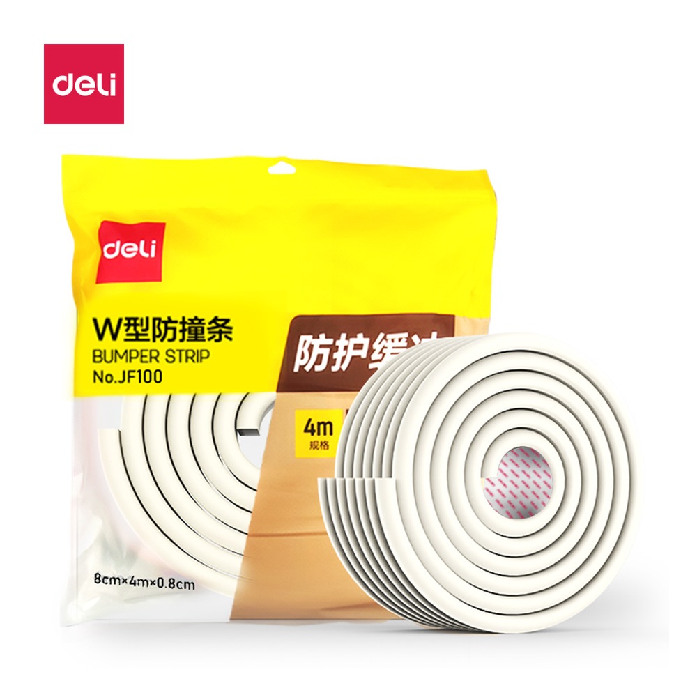 DELI/得力 防护条 JF100 颜色:米白色 >；尺寸:8cm*4m*0.8cm；包装:1卷/袋 单位:袋
