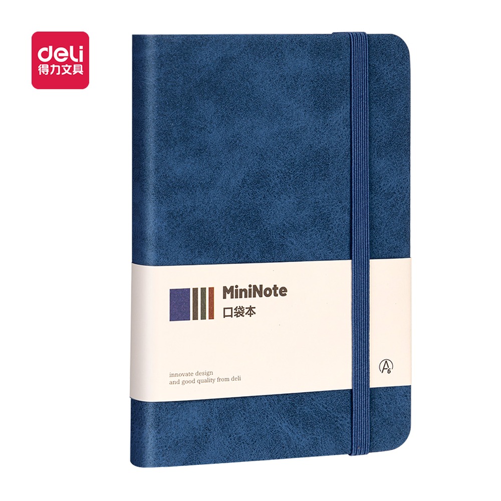 DELI/得力 记事本A6 BP118 颜色:蓝色；尺寸:A6；纸张规格:96张 单位:本