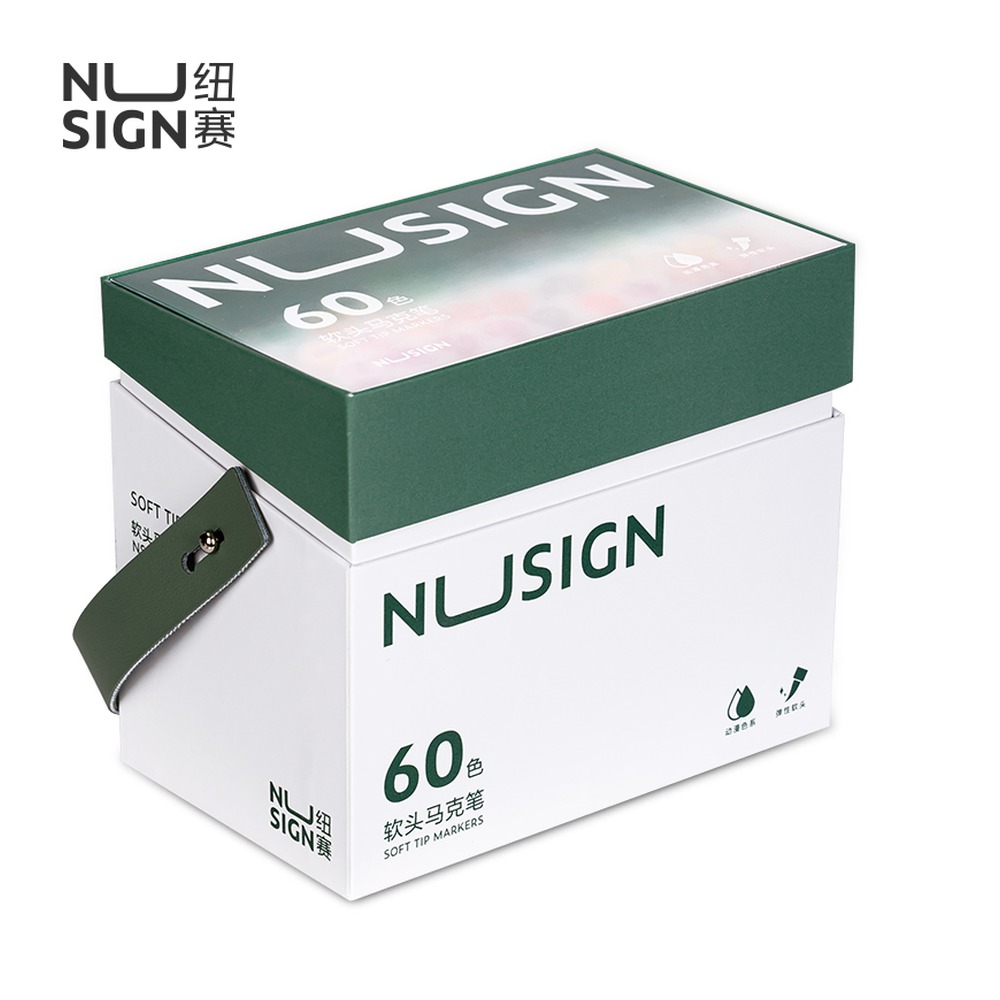 DELI/得力 酒精性软头马克笔 NS736-60 颜色:混；包装:60色/盒 单位:盒