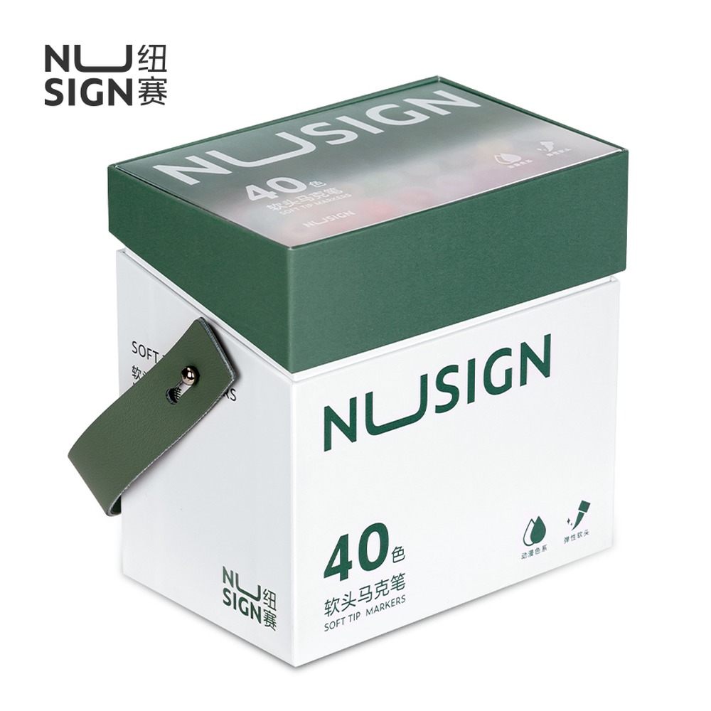 DELI/得力 酒精性软头马克笔 NS736-40 颜色:混；包装:40色/盒 单位:盒