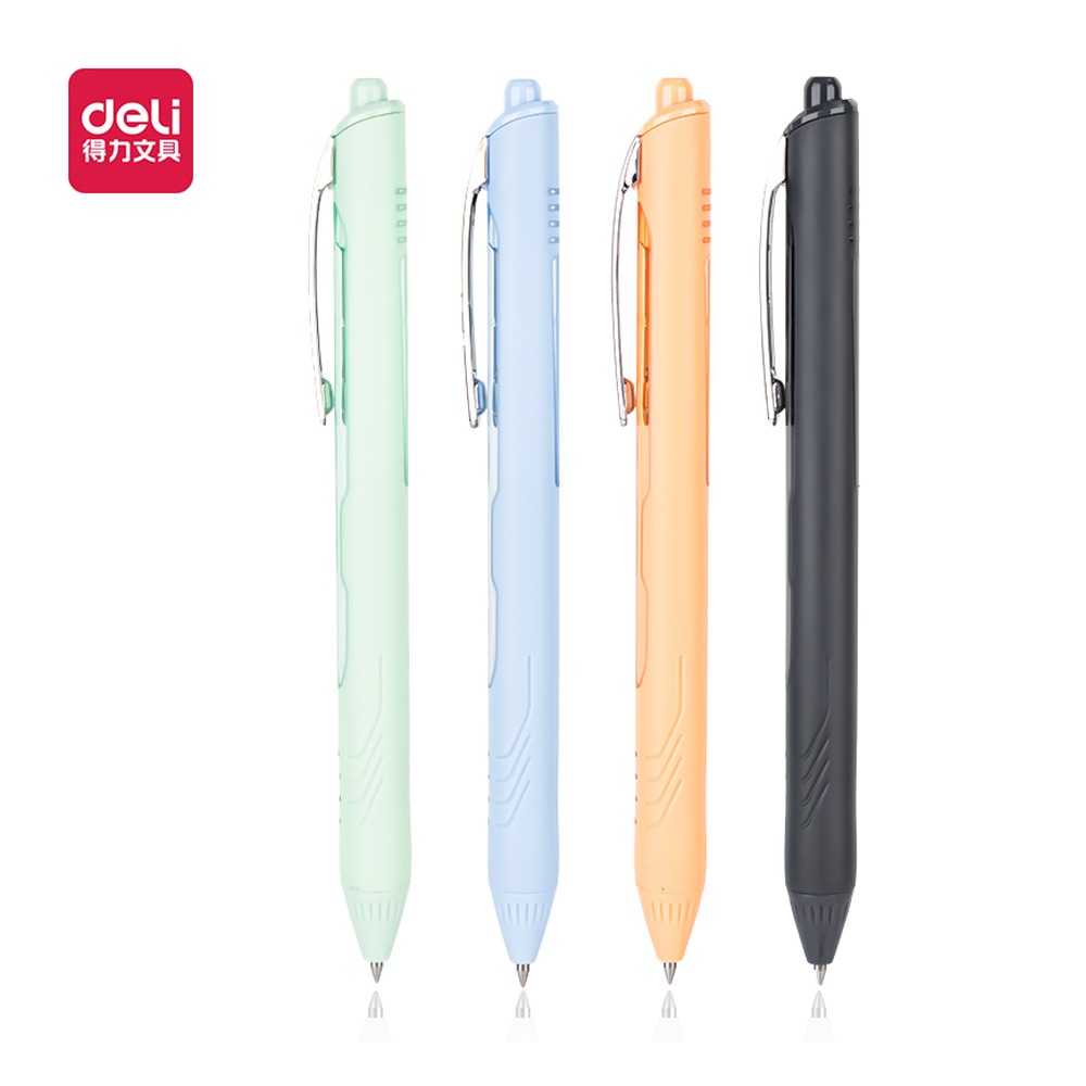 DELI/得力 按动中性笔双球珠 SA110 规格:0.5 mm (黑)；颜色:黑；尺寸:0.5mm；笔芯规格:0.5mm双球珠子弹头 单位:支