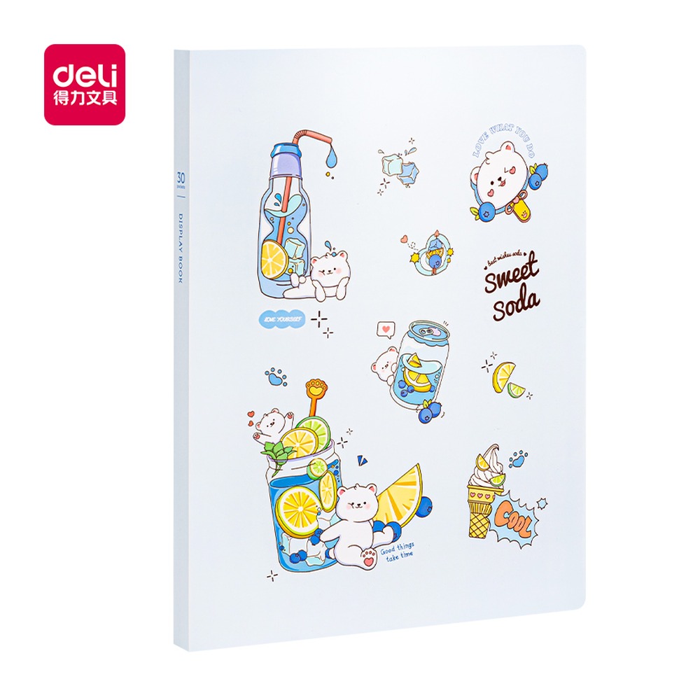 DELI/得力 资料册 PQ312-T30 颜色:蓝；页产量:30页 单位:个