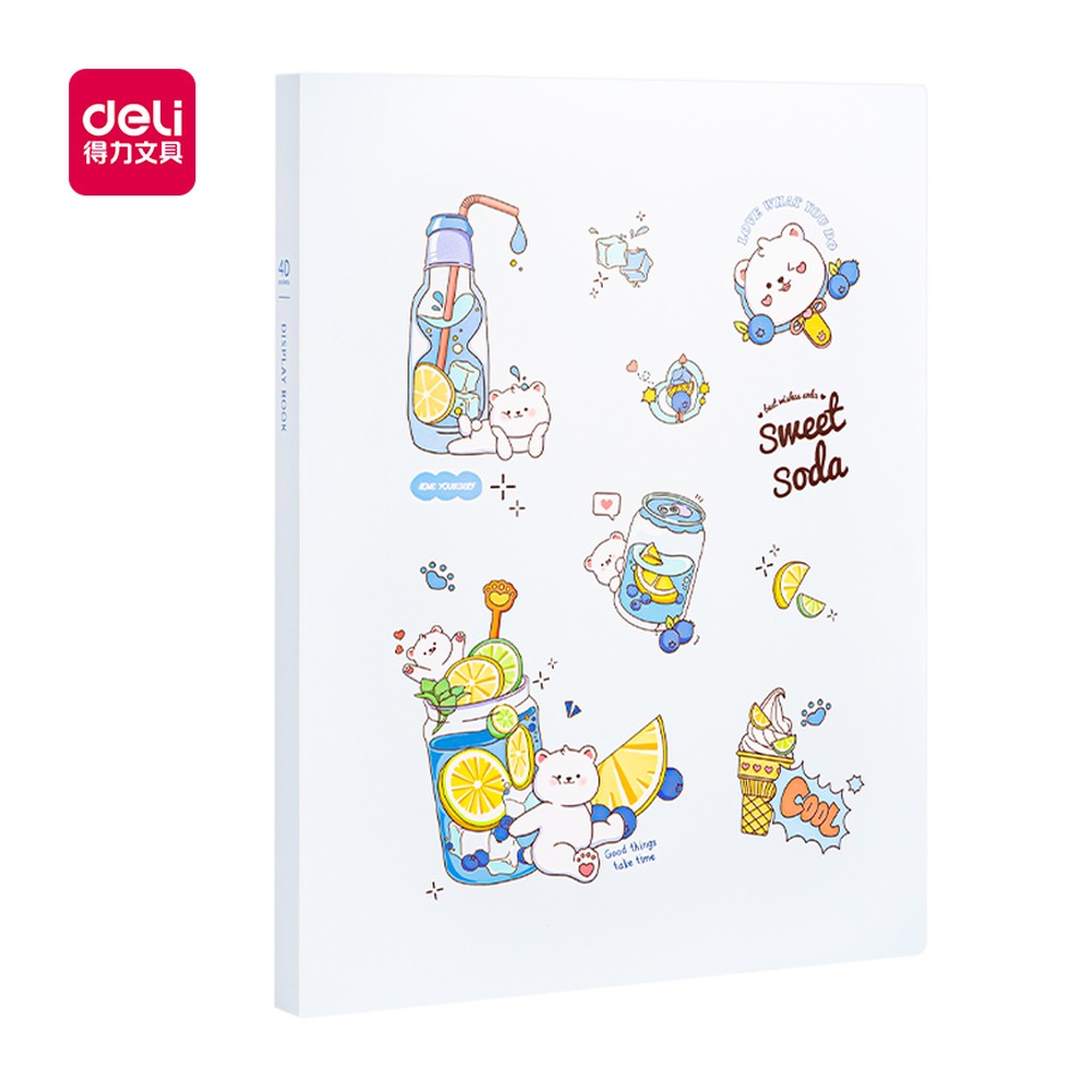 DELI/得力 资料册 PQ312-T40 颜色:蓝；页产量:40页 单位:个