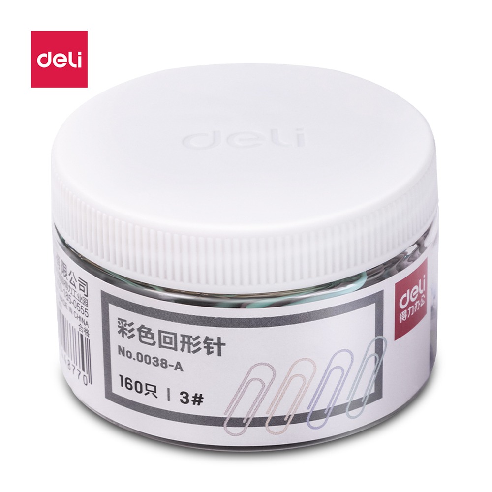 DELI/得力 回形针 0038-A 颜色:彩 单位:筒