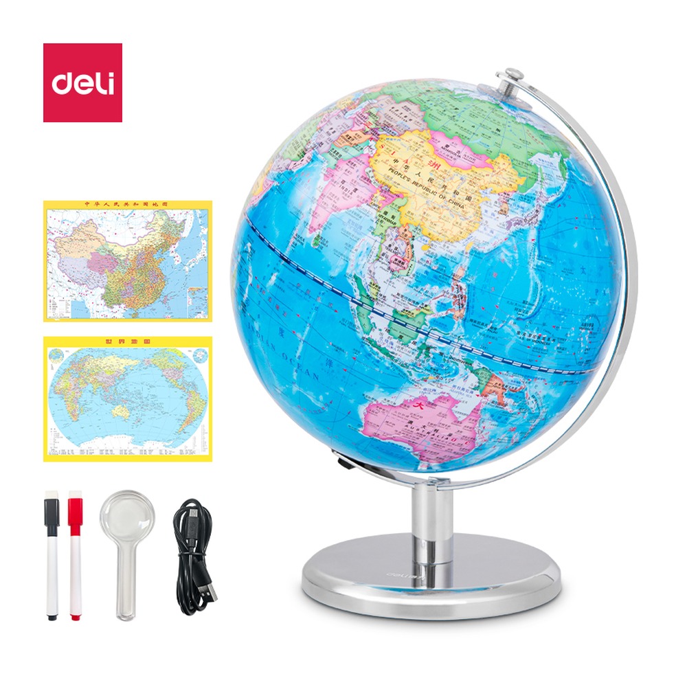 DELI/得力 带灯款地球仪带赠品 LG610 颜色:蓝 单位:台
