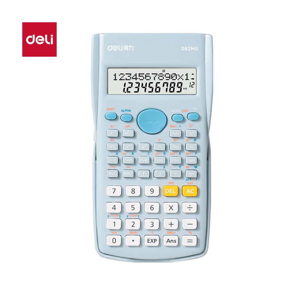 DELI/得力 函数计算器 D82MS 颜色:浅蓝；尺寸:82M 单位:台