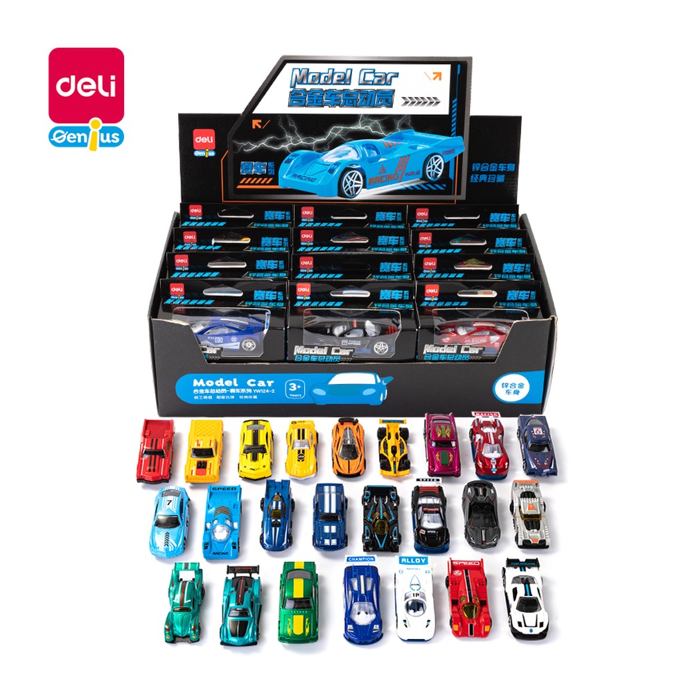 DELI/得力 合金车总动员赛车系列 YW124-2 颜色:混 单位:盒