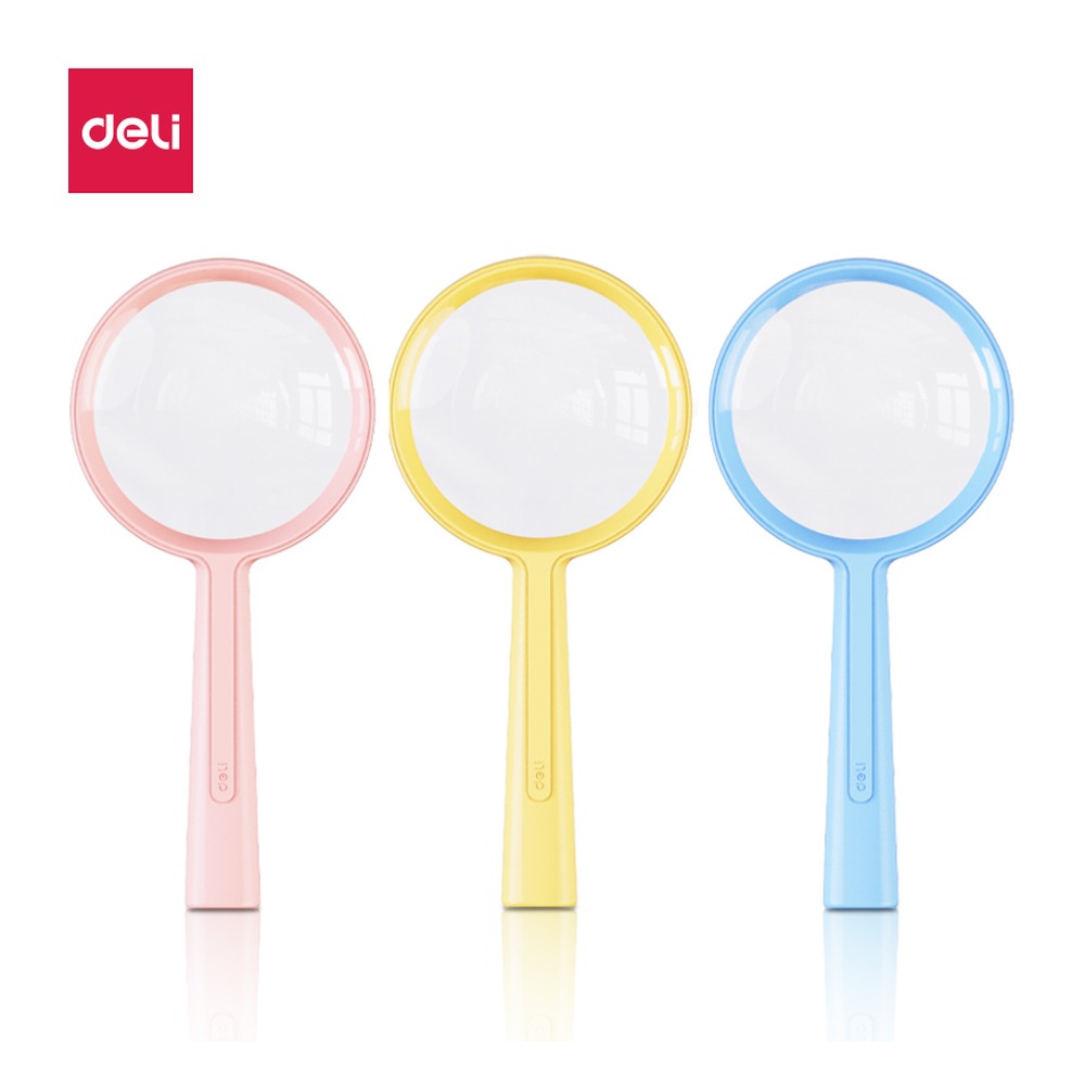 DELI/得力 放大镜通光直径 LZ100 颜色:混；尺寸:70mm；包装:1个装 彩卡；笔芯规格:70mm 单位:个