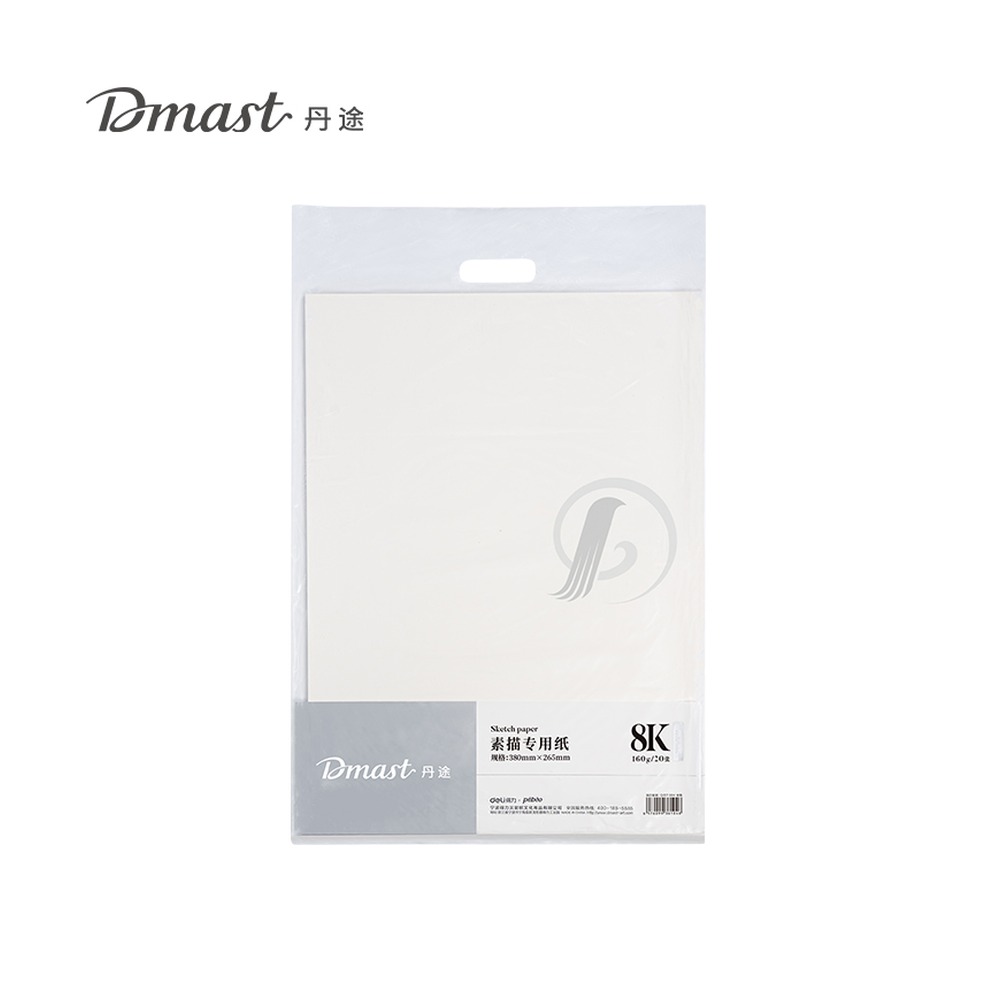 DELI/得力 素描纸PE RS1-8K 颜色:混；材质:PE；克重:160g；包装:20张/袋；纸张规格:8K 单位:袋