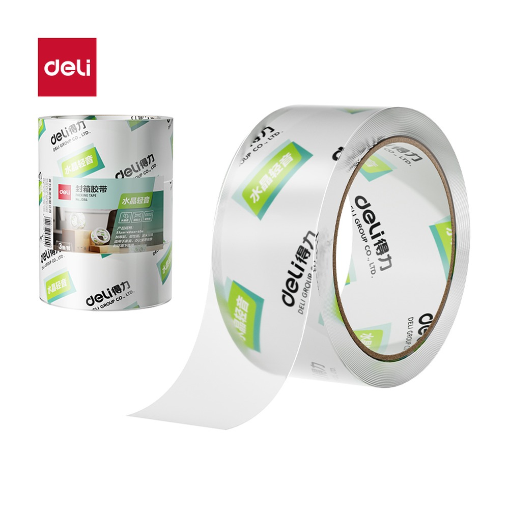 DELI/得力 封箱胶带 JD84 尺寸:48mm*60m*55；包装:3卷/筒；笔芯规格:48mm 单位:筒