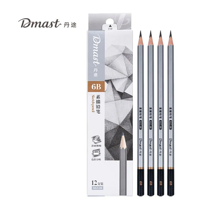 DELI/得力 素描铅笔6B RK3-6B 颜色:混；包装:12支/盒；其他:6B 单位:盒