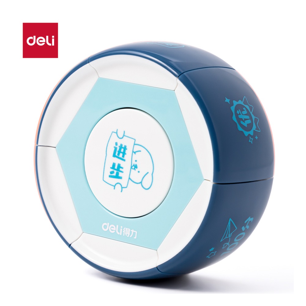 DELI/得力 八面印章 TB331 颜色:蓝色、粉色；材质:ABS；尺寸:69mm*31mm*69mm 单位:盒