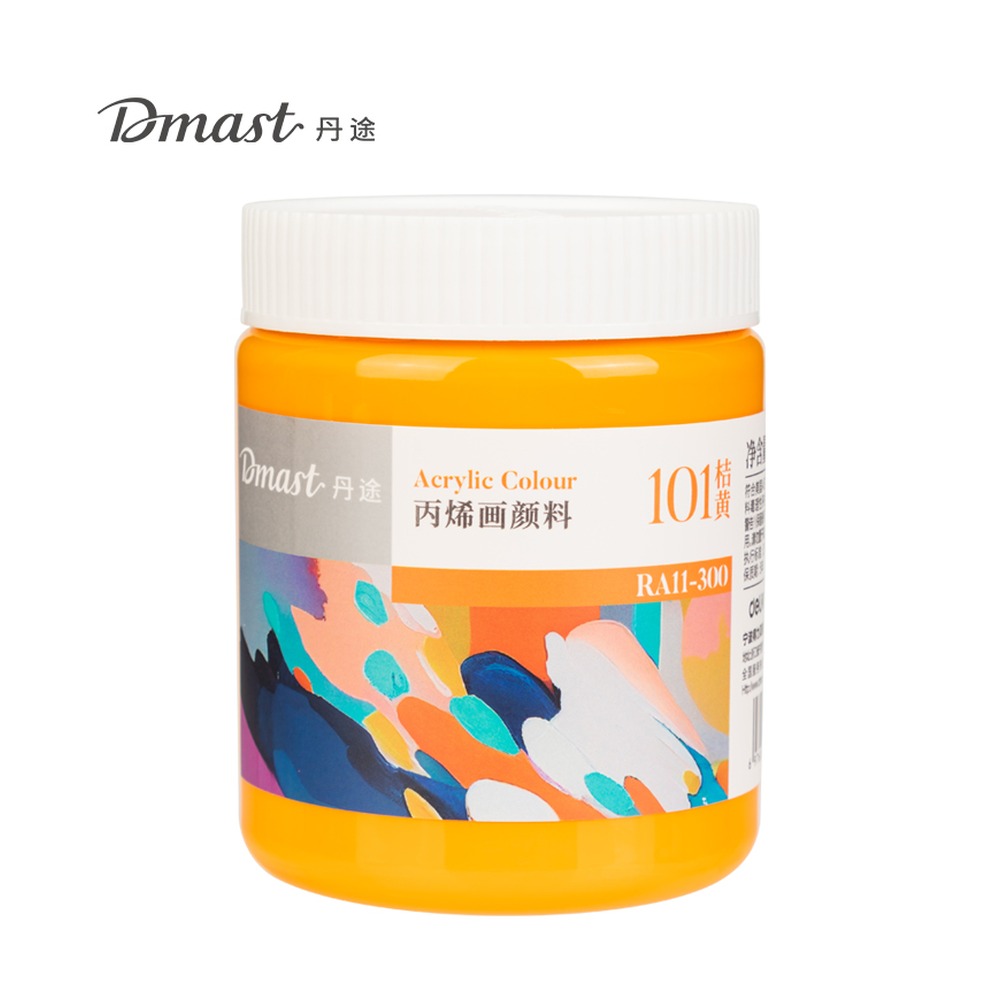 DELI/得力 亮光丙烯颜料 RA11-300 颜色:桔黄；尺寸:300m；容量:300ml；包装:罐装 单位:罐