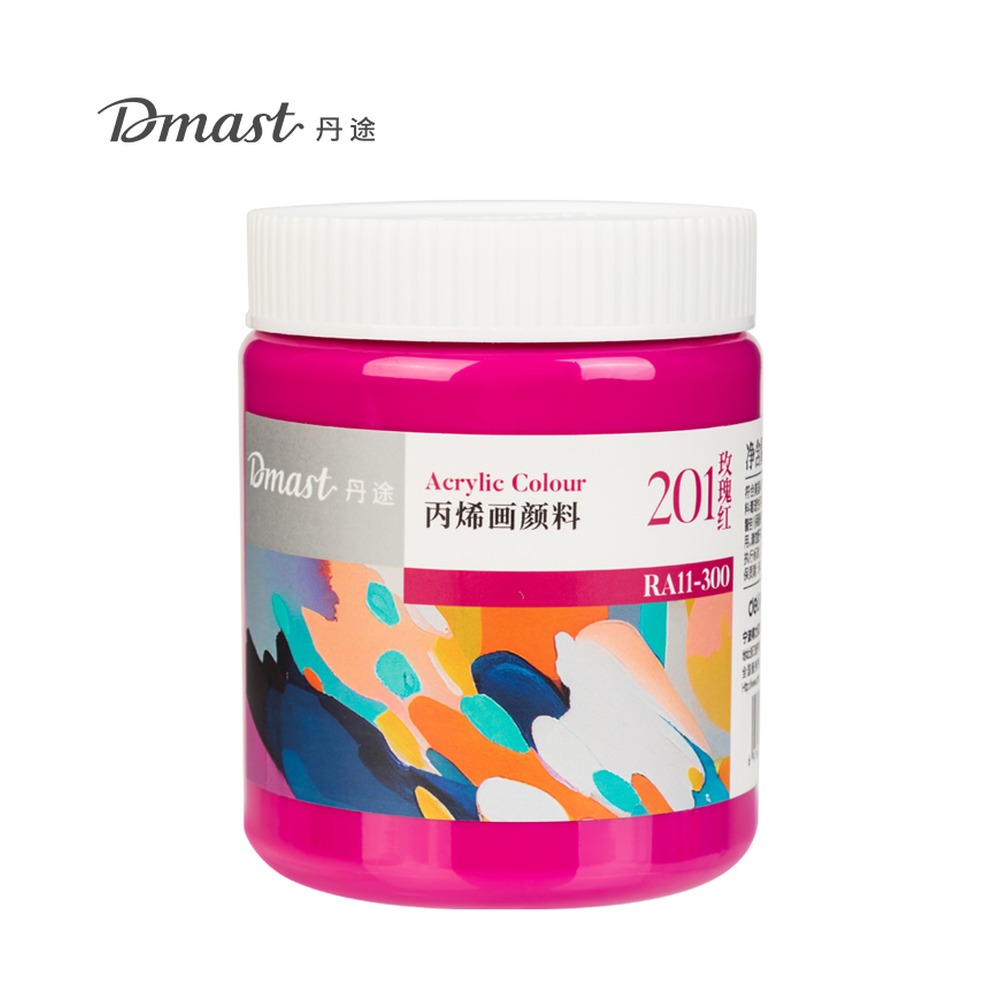 DELI/得力 亮光丙烯颜料 RA11-300 颜色:玫瑰红；尺寸:300m；容量:300ml；包装:罐装 单位:罐