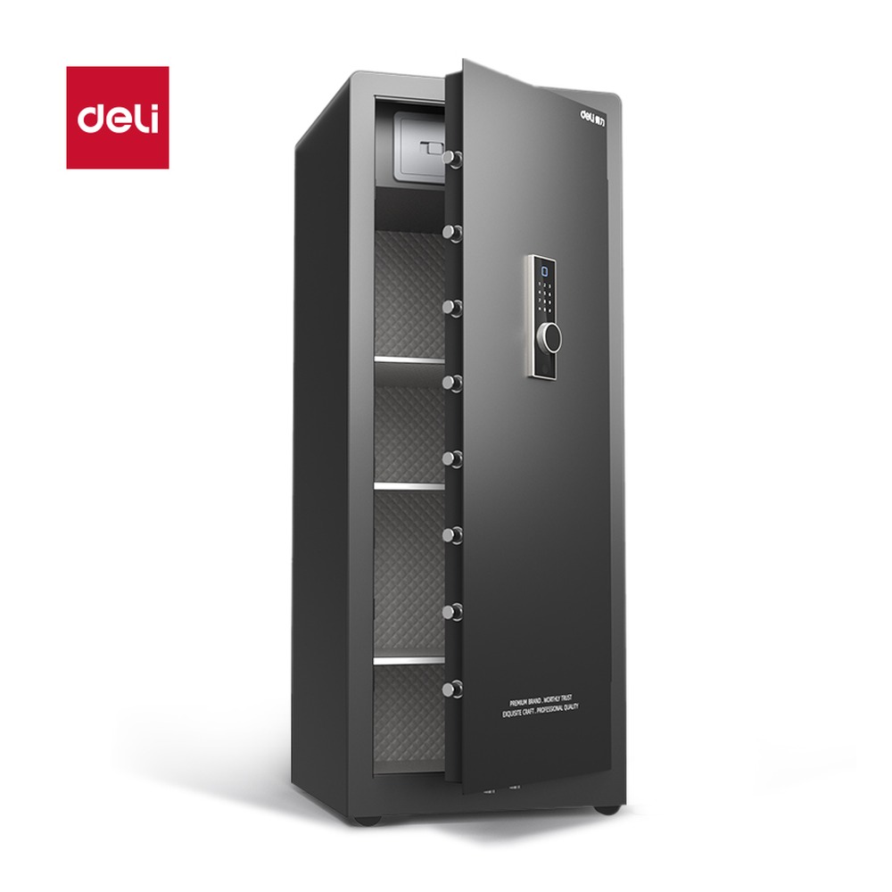 DELI/得力 指纹密码保管箱H1500 AE927 颜色:黑色；尺寸:H1500；包装:1台/箱 单位:台