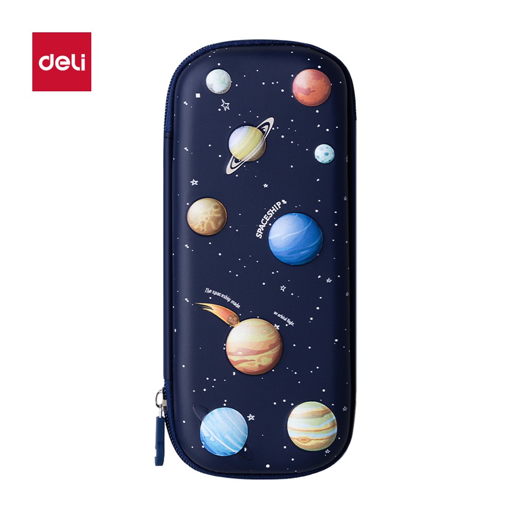 DELI/得力 星球EVA多用途笔袋 67093A 颜色:蓝 单位:个