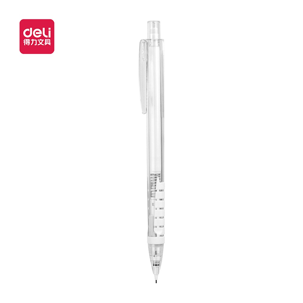 DELI/得力 自动出芯塑料活动铅笔 SH139 颜色:白；材质:塑料；尺寸:0.5mm；结构:自动出芯；笔芯规格:0.5mm 单位:袋