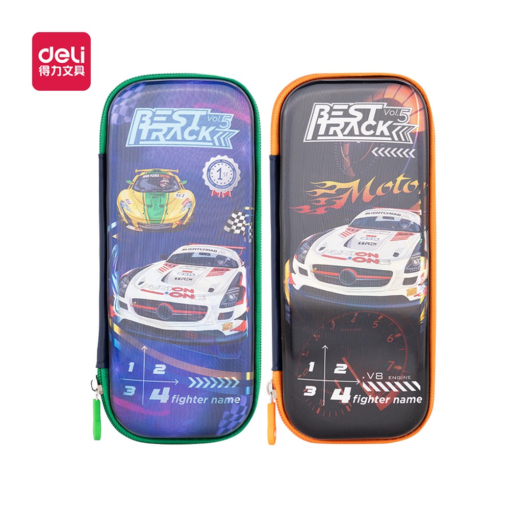 DELI/得力 赛车变幻EVA多用途笔袋 BC288A 颜色:混 单位:个