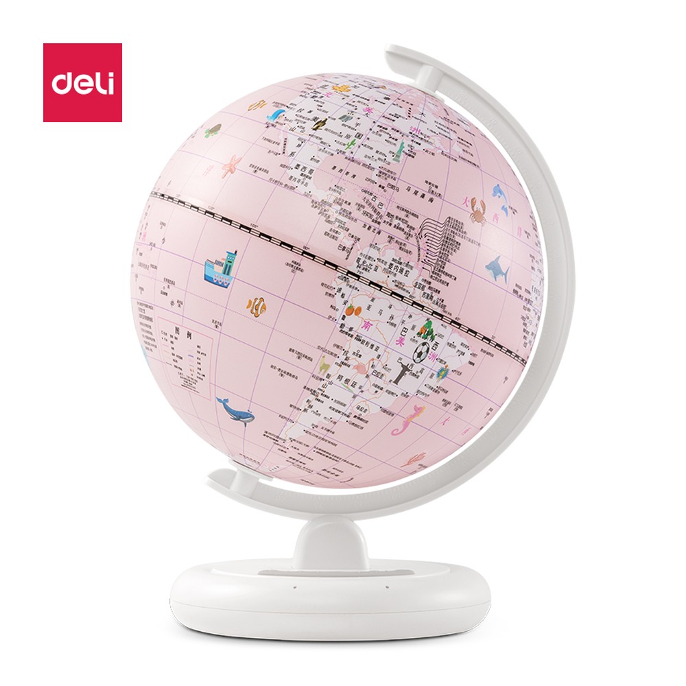 DELI/得力 Φ智能语音地球仪 LG600 颜色:粉色；尺寸:20cm；结构:智能语音 单位:台