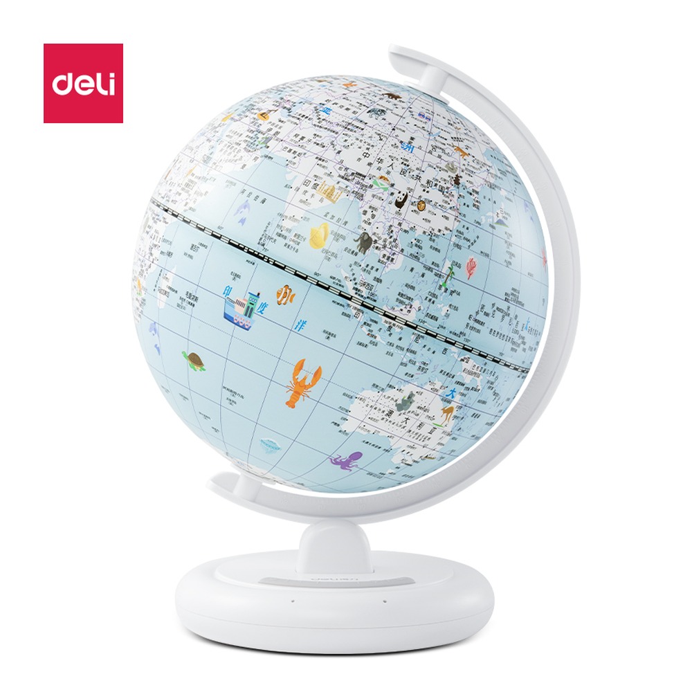 DELI/得力 Φ智能语音地球仪 LG600 颜色:蓝；尺寸:20cm；结构:智能语音 单位:台