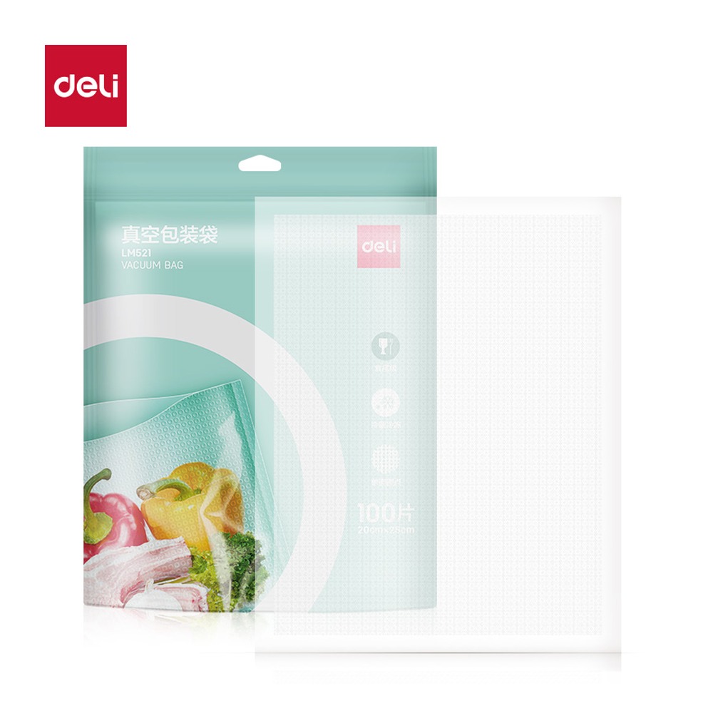 DELI/得力 真空包装袋 LM521 尺寸:25CM；包装:100片/包 单位:包