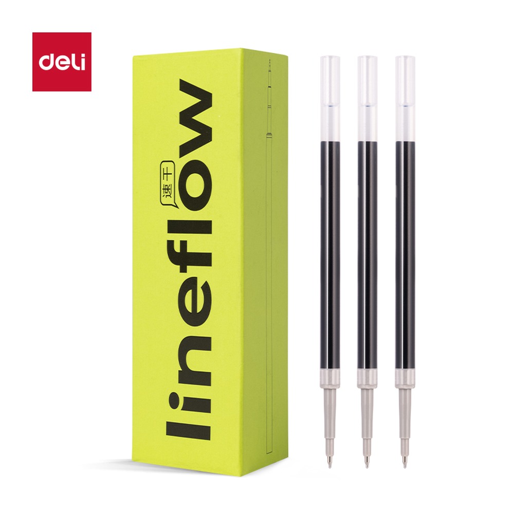 DELI/得力 速干中性笔替芯按动 SE160 颜色:黑；尺寸:0.5mm；包装:20支/盒；笔芯规格:0.5mm 单位:盒