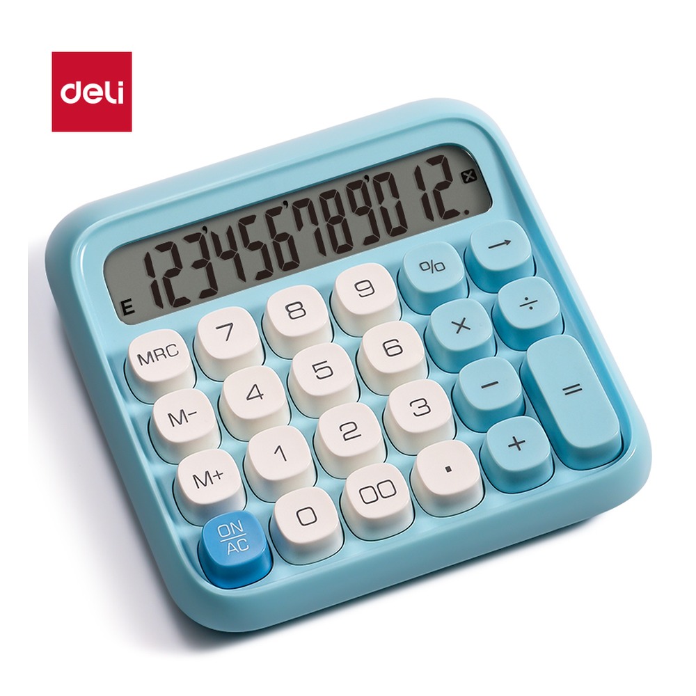 DELI/得力 桌面计算器 TE36 材质:ABS (机身) +LCD (屏幕)+亚克力(铭板)；尺寸:130mm*133mm*27mm 单位:台