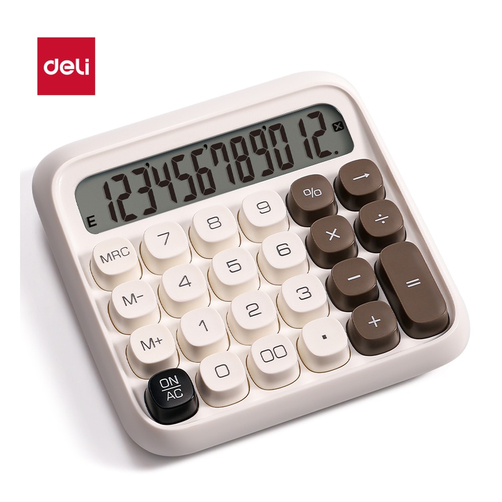 DELI/得力 桌面计算器 TE36 材质:ABS (机身) +LCD (屏幕)+亚克力(铭板)；尺寸:130mm*133mm*27mm 单位:台