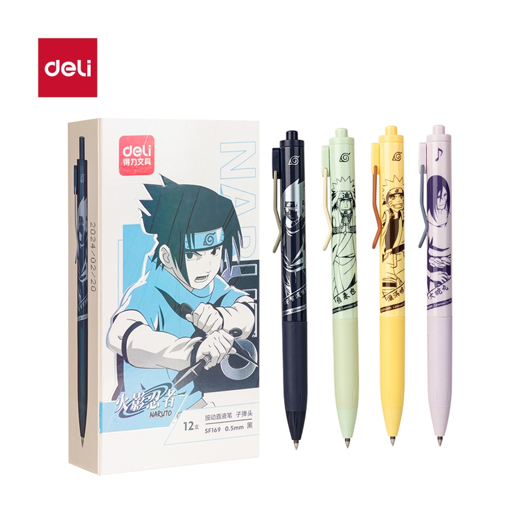 DELI/得力 火影忍者按动直液笔 SF169 颜色:黑；尺寸:0.5mm；笔芯规格:0.5mm子弹头 单位:支