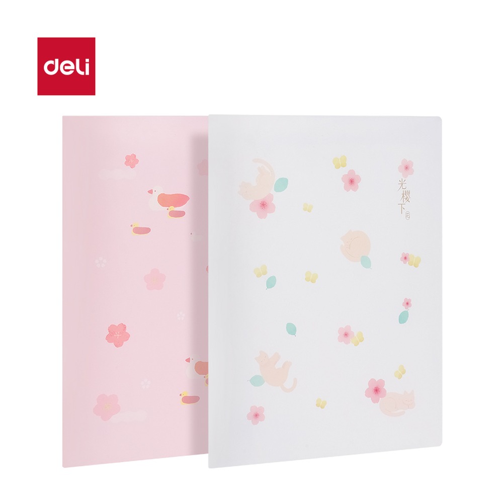 DELI/得力 A4光樱下4入文件套 PP501 颜色:混；材质:PP；结构:4入；适用:A4 单位:个