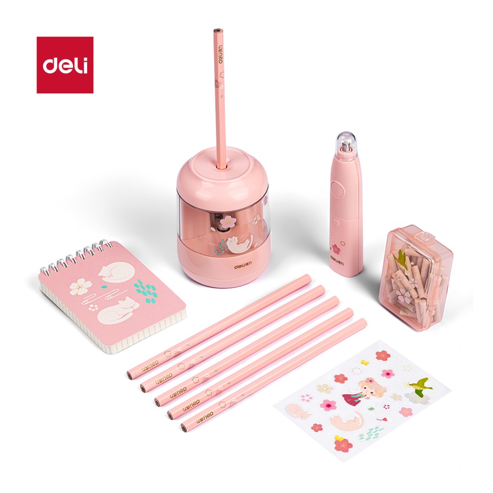 DELI/得力 古风女孩电动文具 68918A 颜色:樱花粉 单位:盒