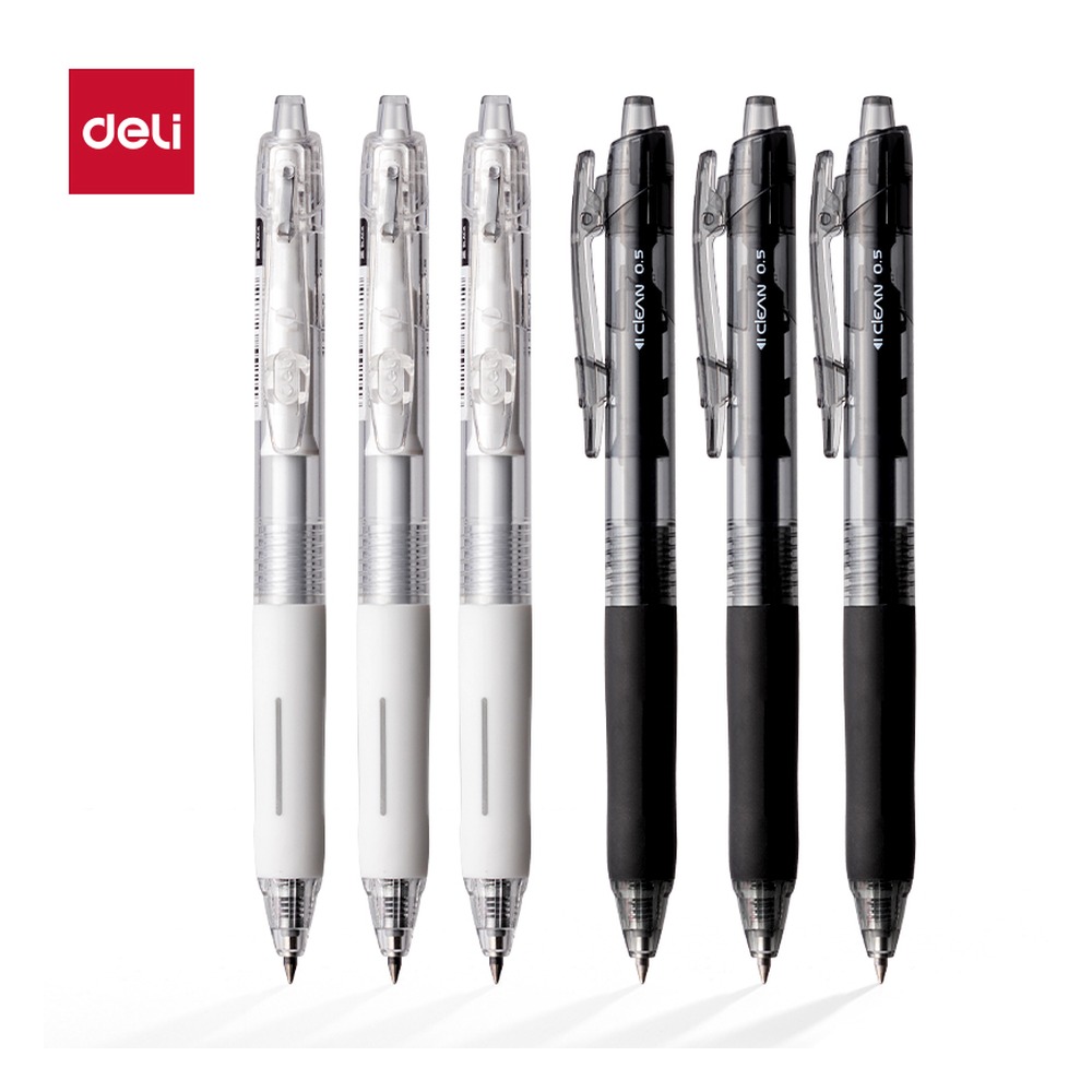 DELI/得力 安芯夹臻顺滑按动中性笔 SA535 颜色:黑；尺寸:0.5mm；笔芯规格:0.5mm子弹头 单位:支