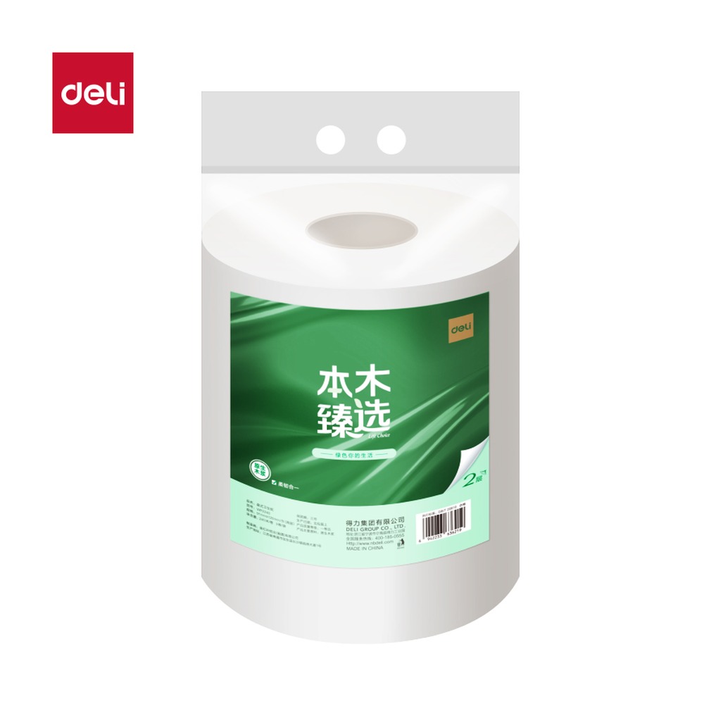 DELI/得力 大盘纸 WP2240 颜色:绿；尺寸:240米；包装:3卷/提；结构:2层 单位:提