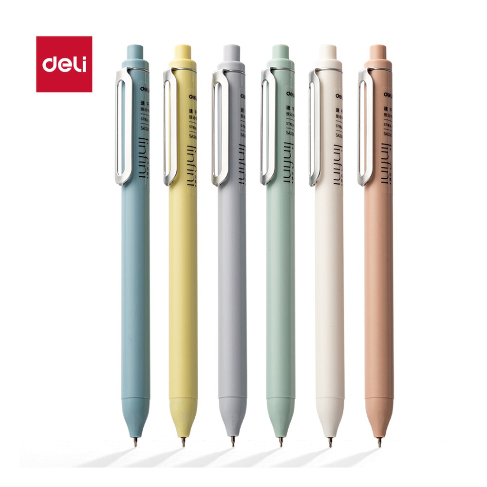 DELI/得力 乐素速干按动个人中性笔 SA338 颜色:黑；尺寸:0.5mm；笔芯规格:0.5mm 单位:支