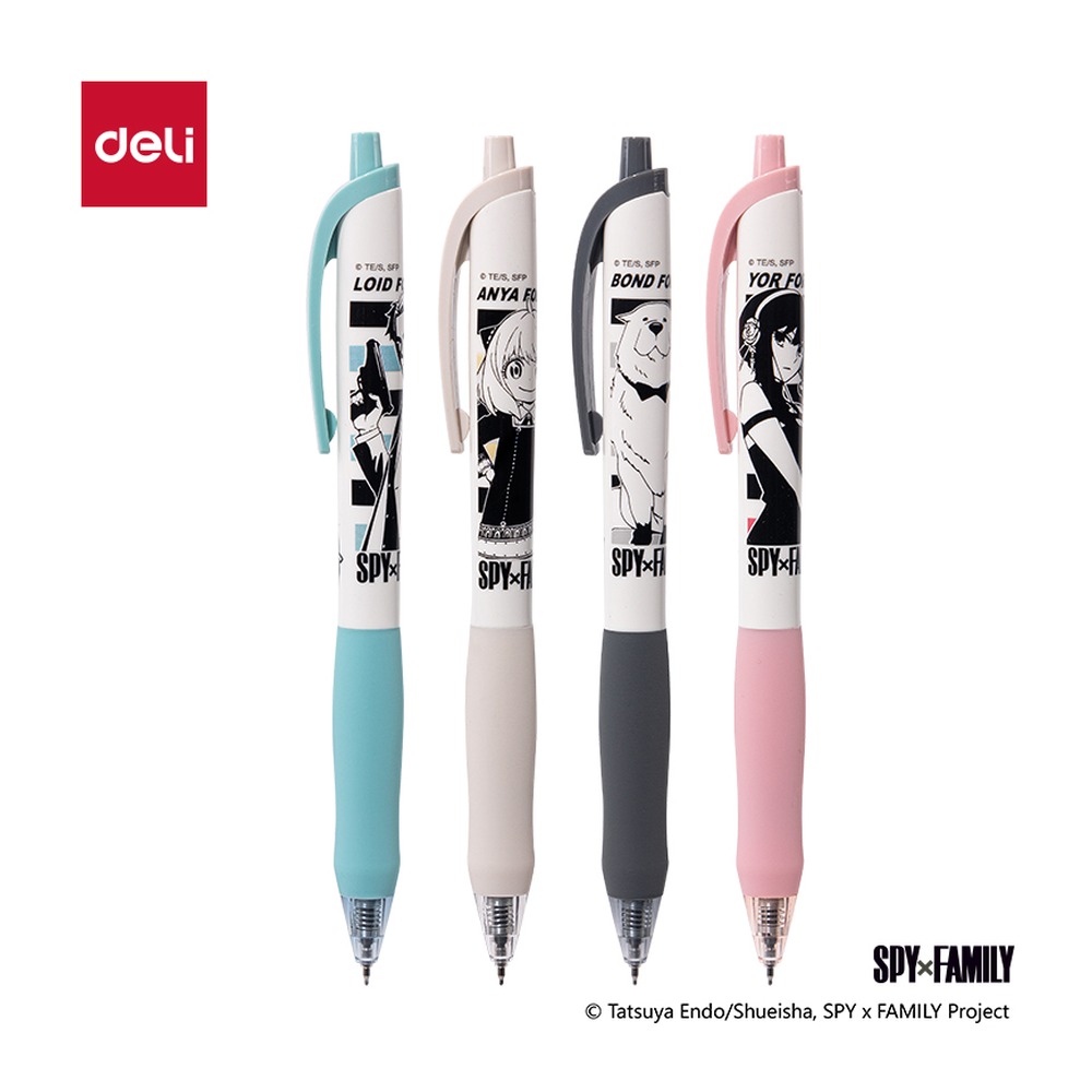 DELI/得力 间谍过家家速干按动IP中性笔 S60-J 颜色:黑；尺寸:0.5mm；笔芯规格:0.5mm 单位:支