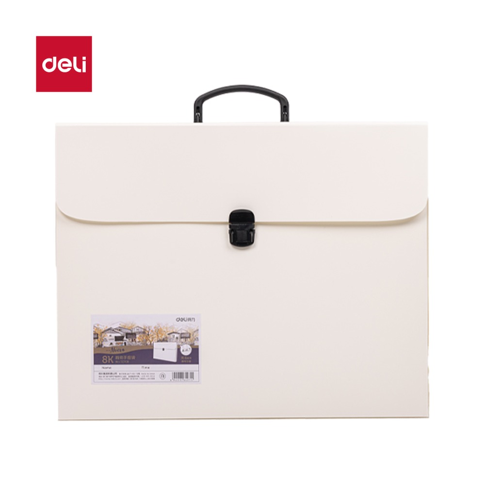 DELI/得力 8KPP画稿手提袋 72708 颜色:白；材质:PP；尺寸:44*37*3cm 单位:个