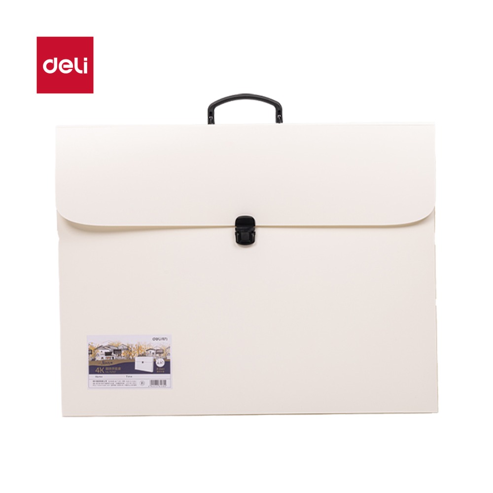DELI/得力 4KPP画稿手提袋 72707 颜色:白；材质:PP；尺寸:57*46*3cm 单位:个