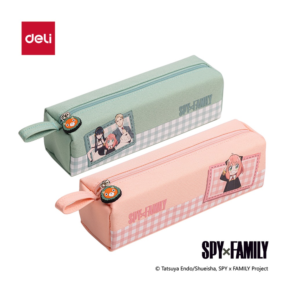 DELI/得力 间谍过家家小方包多用途笔袋 66683G 颜色:混色；尺寸:205x55x60mm 单位:个