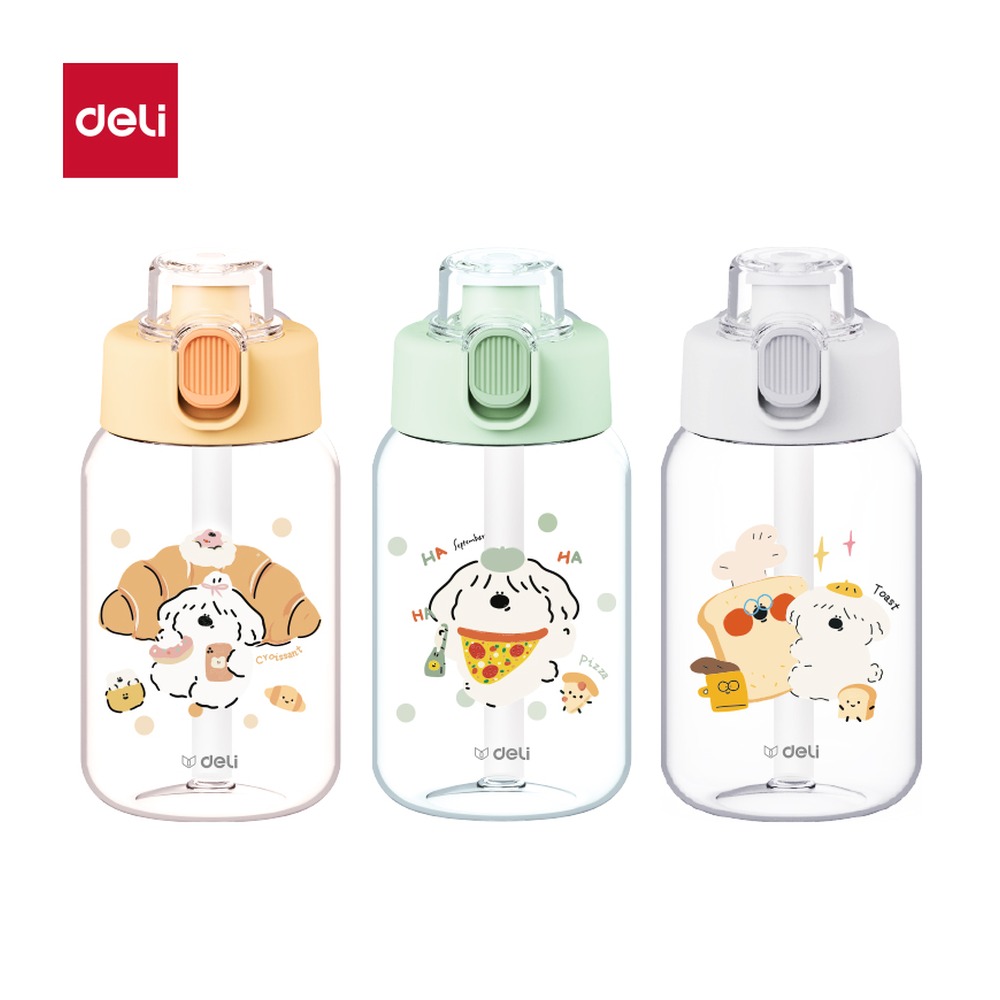 DELI/得力 随手杯 LL307 颜色:混；尺寸:550m；容量:550mL；包装:1个/盒；结构:弹盖双饮 单位:个
