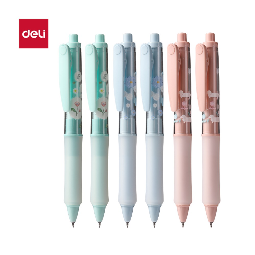 DELI/得力 插画系列速干按动IP中性笔 SA312 颜色:黑；尺寸:0.5mm；笔芯规格:0.5mmST头 单位:支
