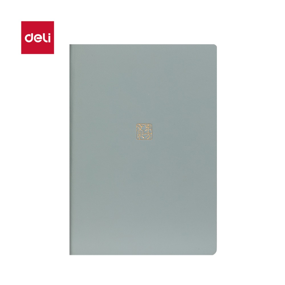 DELI/得力 东方文彩皮面本x(鹤灰 DF710 颜色:灰；尺寸:210mmx143mm；纸张规格:210mmx143mm120张 单位:本